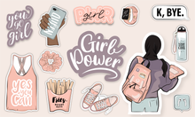 Load image into Gallery viewer, Girl Power Muslim Girl sticker sheet
