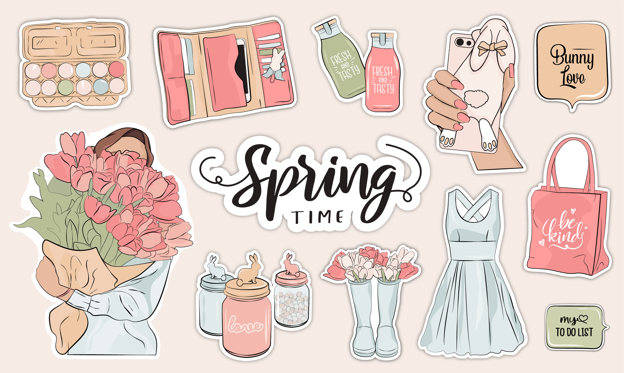 Muslim Girl Spring Time stickers